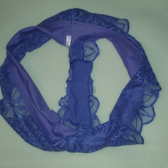Victorias Secret Pink Xtra Low Rise Cheekster Purple Lace Panty Panties Undies M - Picture 7 of 7